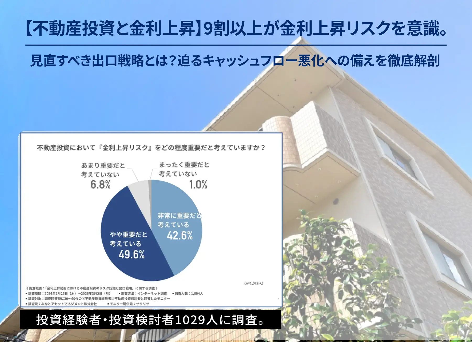 2026年調査】不動産投資家の9割が「金利上昇」を警戒。出口戦略の